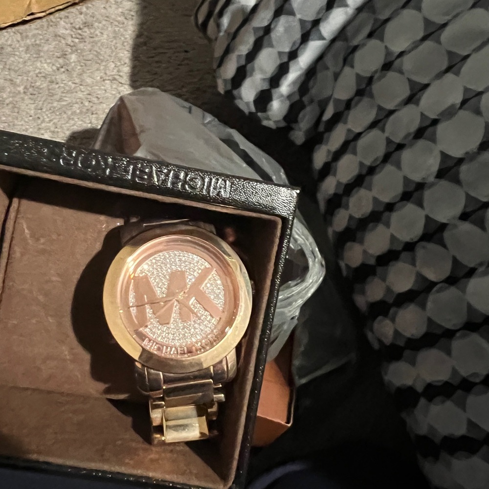 Michael Kors Gold and Brown Timepiece